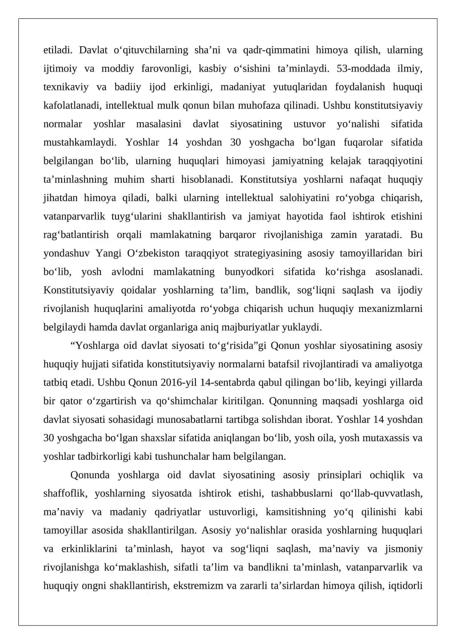 O‘zbekiston Respublikasining yoshlarga oid siyosati 4
