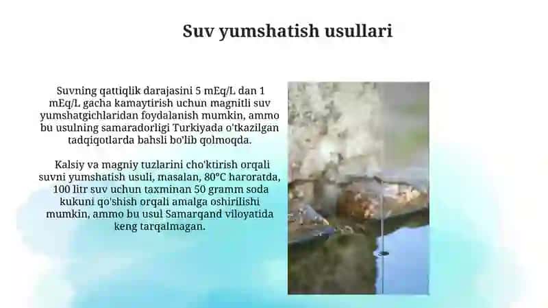 Suvning qattiqlik va uning yo‘qotish usullari 4