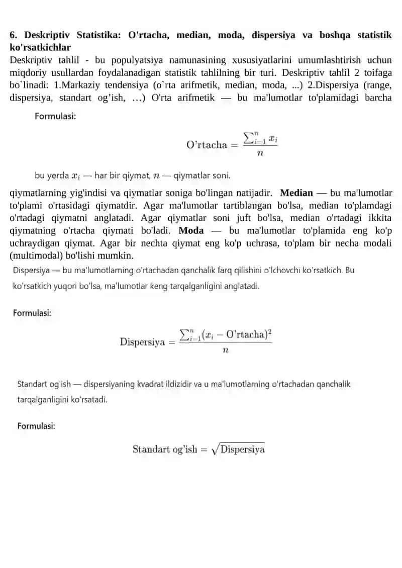 Data Mining va Ma'lumotlar Tahlili 4