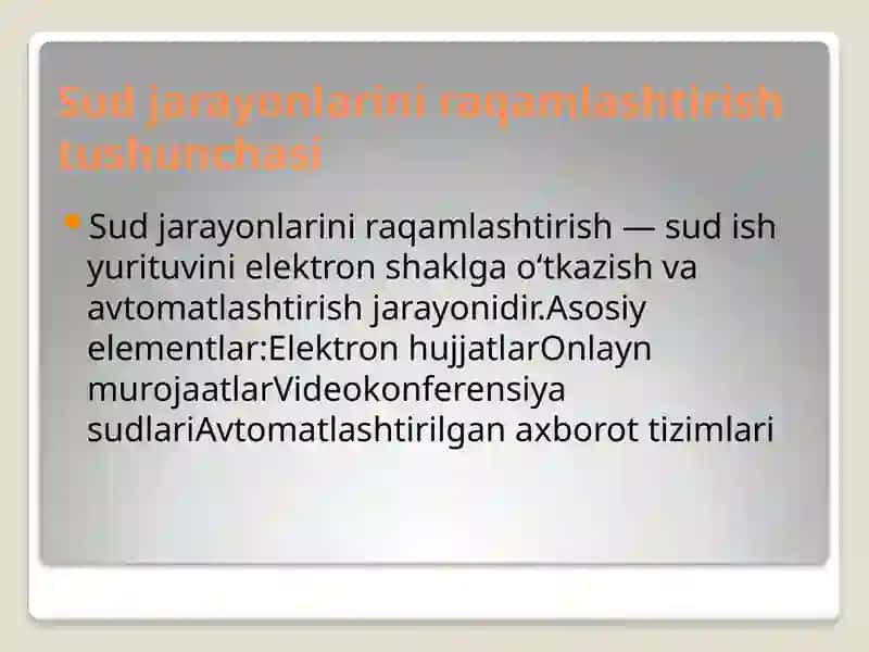 Jinoiy protsessida sud jarayonlarining raqamlashuvi va sun’iy intellekt texnologiyalari 4
