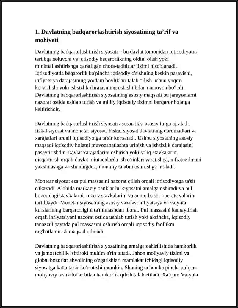Davlatning Badqarorlashtirish Siyosati 4
