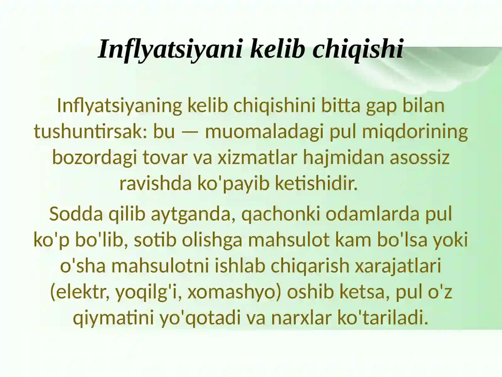 O’zbekistonda inflyatsiya ko’rsatkichlari tahlili va shaxsiy moliyaga ta’siri 4