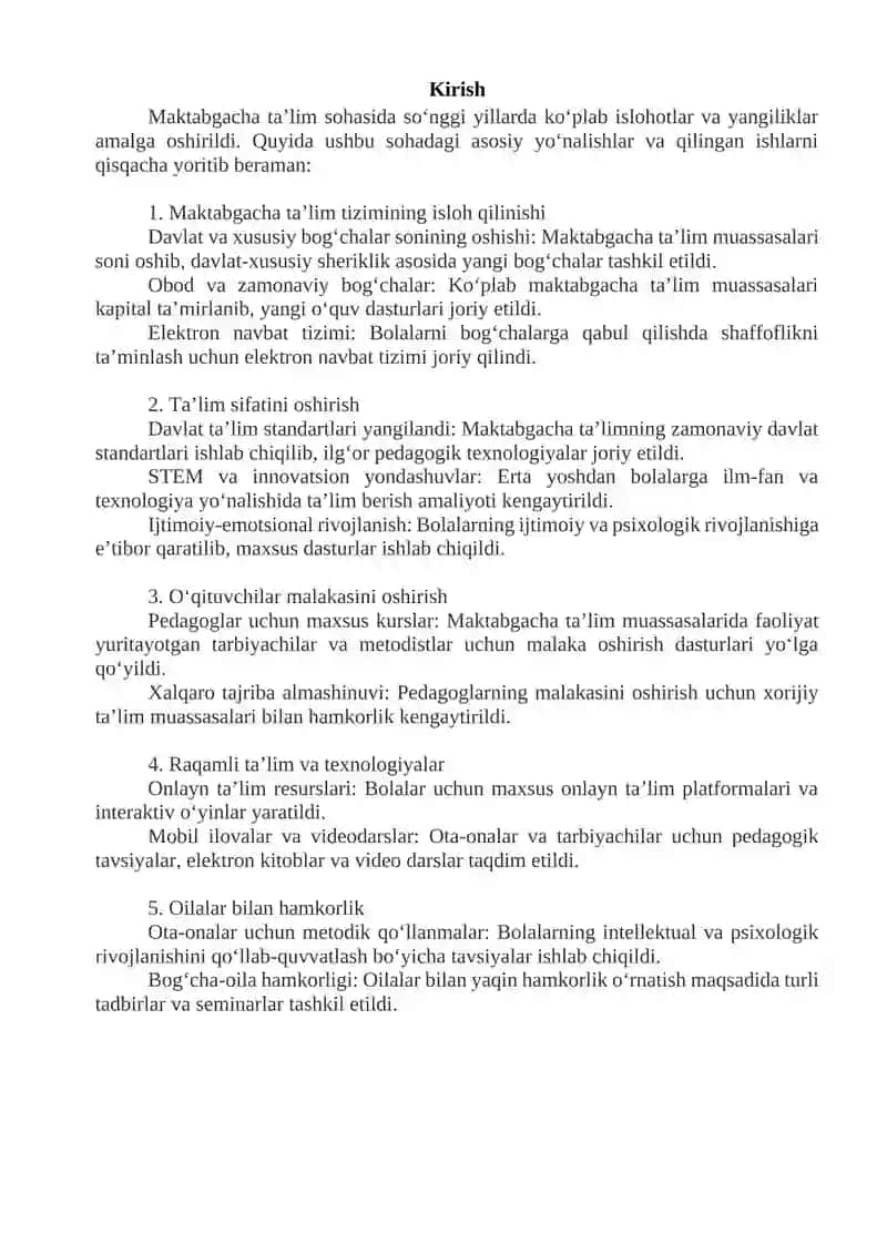 "64-GURUH TINGLOVCHISI MAMASALIYEVA ZULFIYA ISRAILJANOVNANING MALAKA AMALIYOTI ISHI" 4
