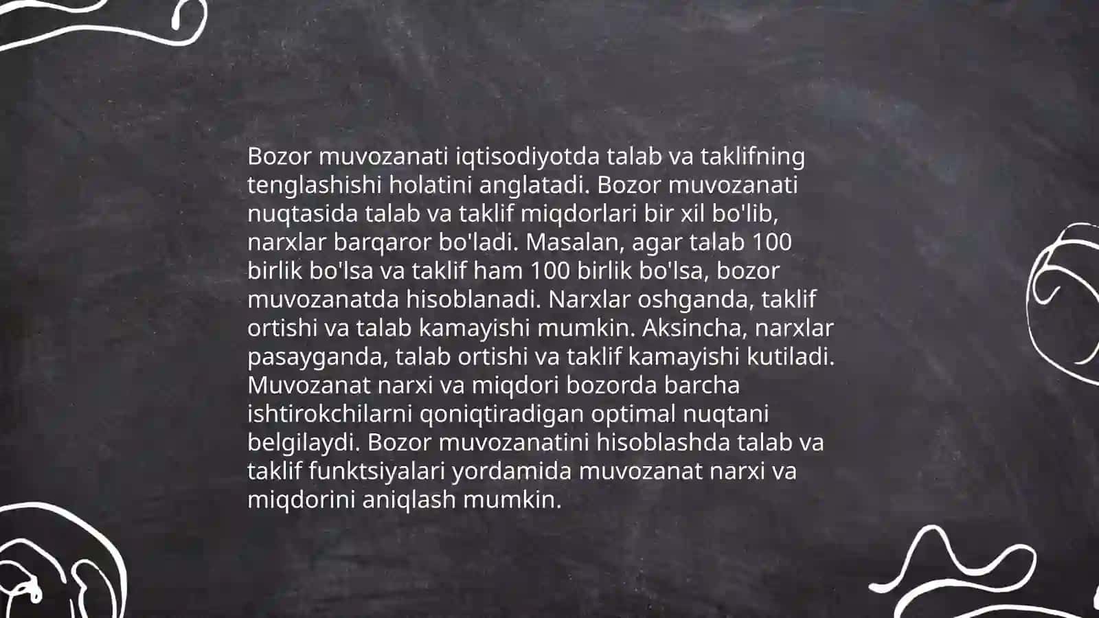 Talab va taklif tahlili bozor muvozanati 4