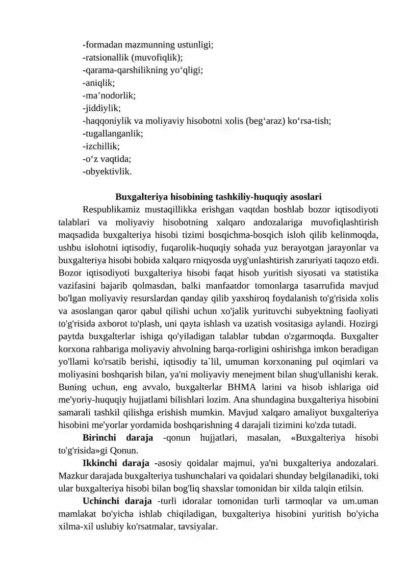 Buxgalteriya hisobini tahlil qilishning meyoriy huquqiy asoslari 4