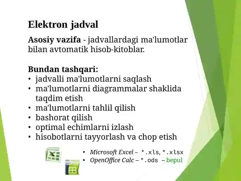 IQTISODIYMASALALARNIYECHISHDAJADVALMUHARRIRLARIDAN FOYDALANISH 4