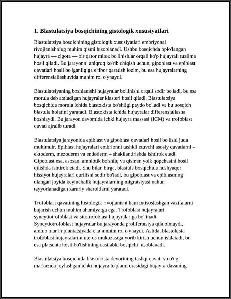 EMBIRIYONAL RIVOJLANISH BOSQICHLARI GISTALOGIYASI 4