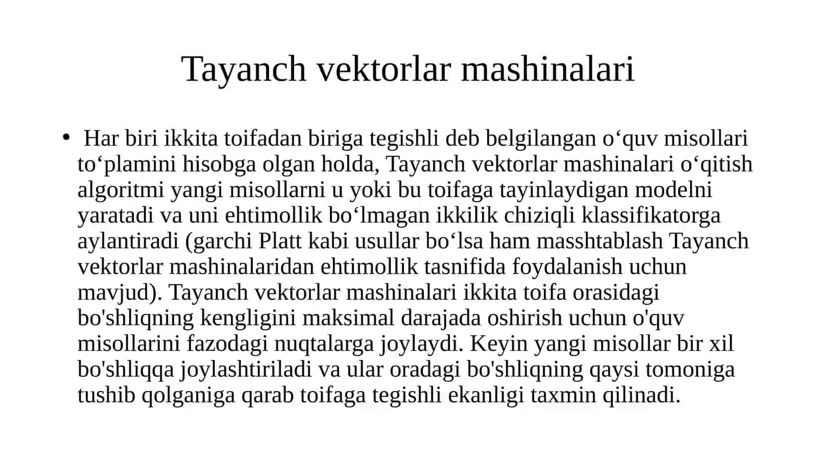 Tayanch vektorlar mashinalari 4
