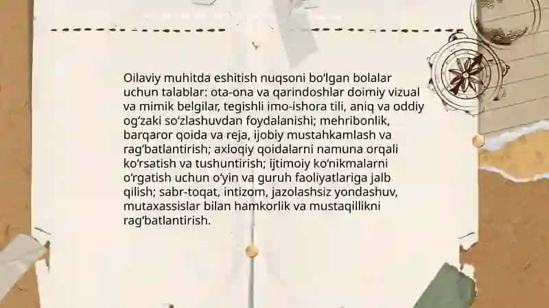 Maktabgacha yoshdagi eshitishida nuqsoni bo‘lgan bolalarni oilada ahloqiy tarbiyalash 4