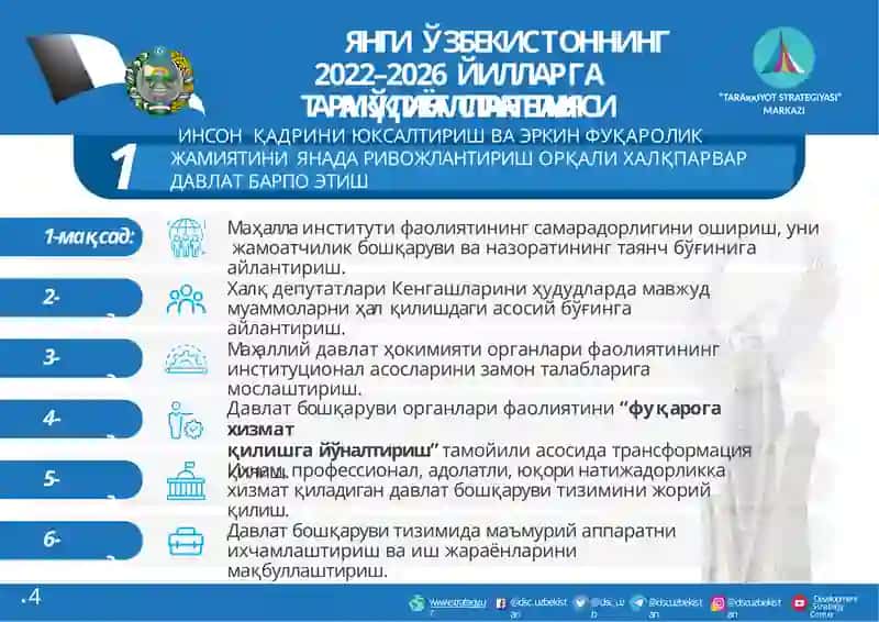 Янги Ўзбекистоннинг 2022–2026 йилларга мўлжалланган тараққиёт стратегияси 4