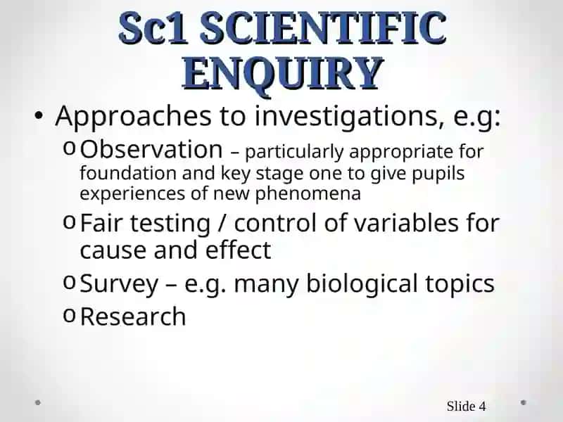 Scientific Enquiry Investigative Skills 4