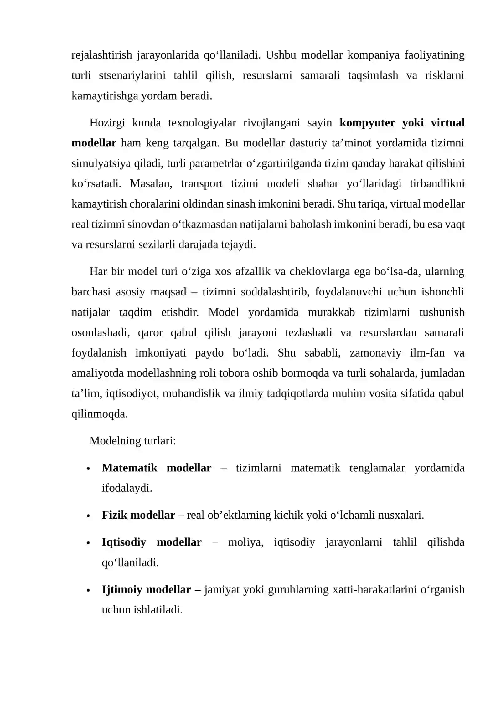 MODELNING KELTIRILGAN VAZIYATI VA TARKIBIY SHAKLI 4