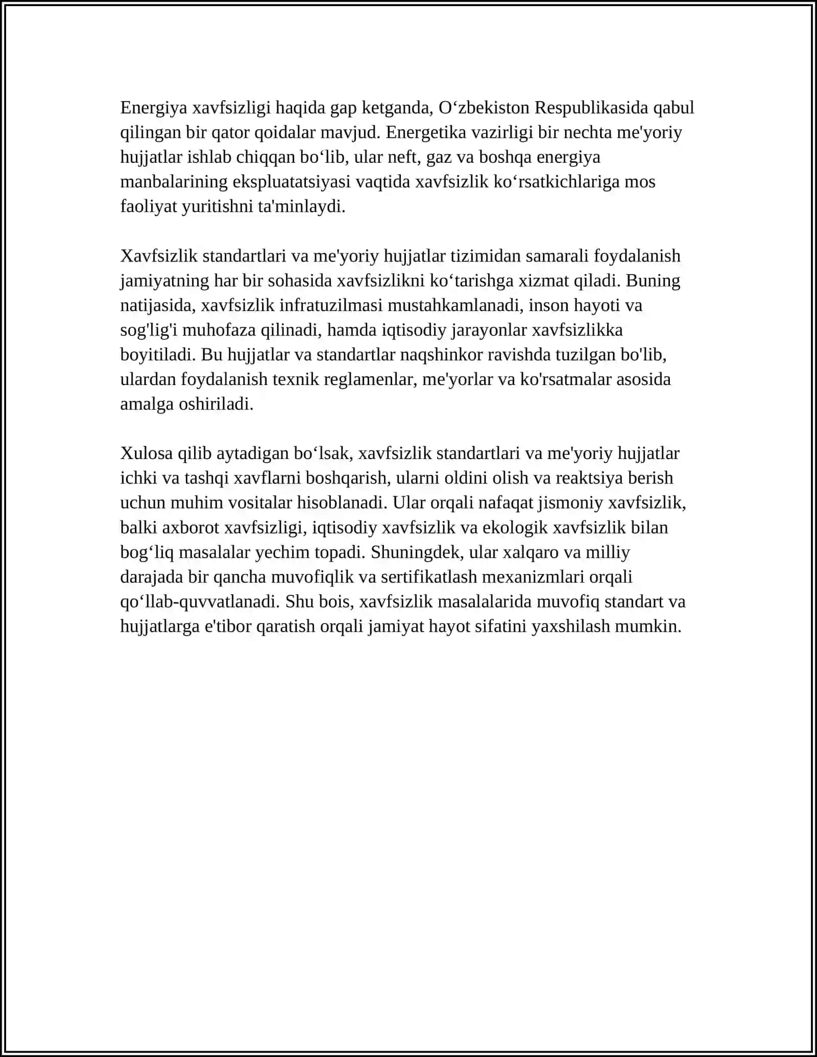 XAVFSZLIK STANDARTLARI 4
