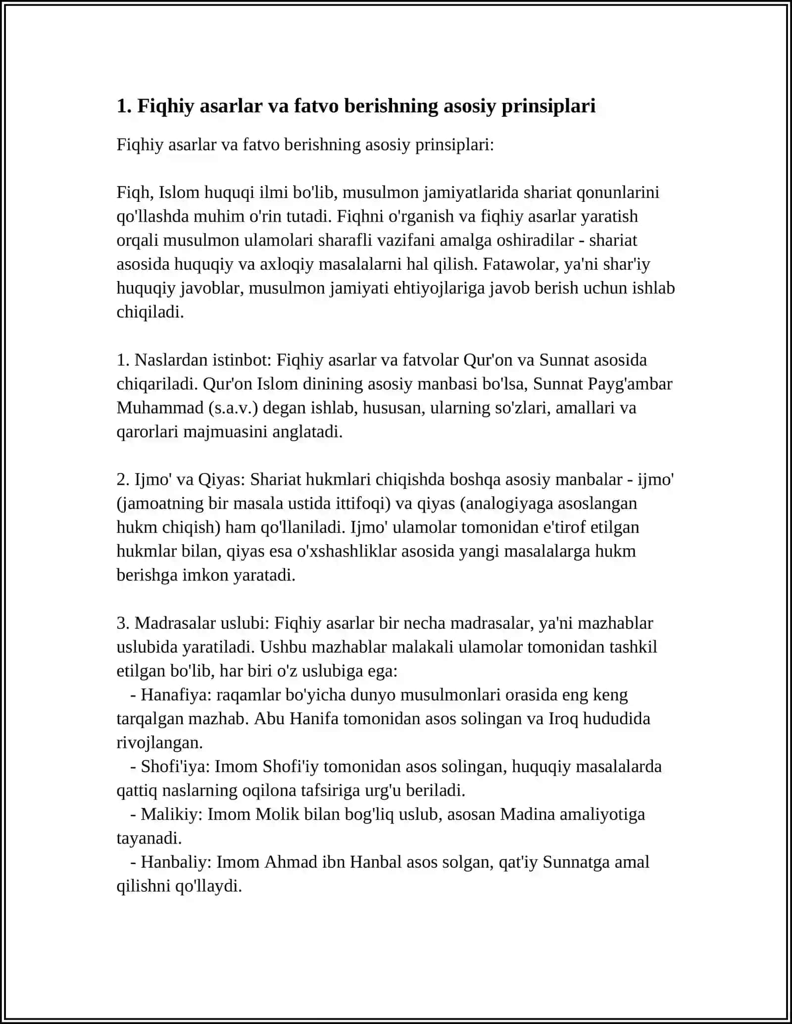 FIQHIY ASARLARDA FATVO VA MUFTIY MASALASINI YORITILISHI 4