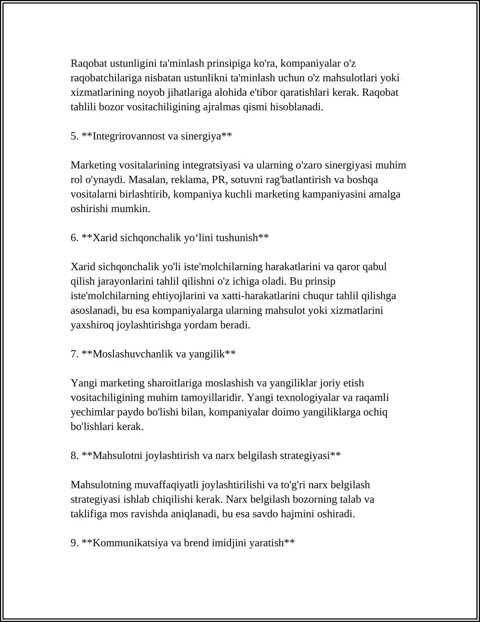 TOVAR BOZORLARIDA MARKETING VOSITACHILIK JARAYONIDA TAMOYILLAR XUSUSIYATLARI 4