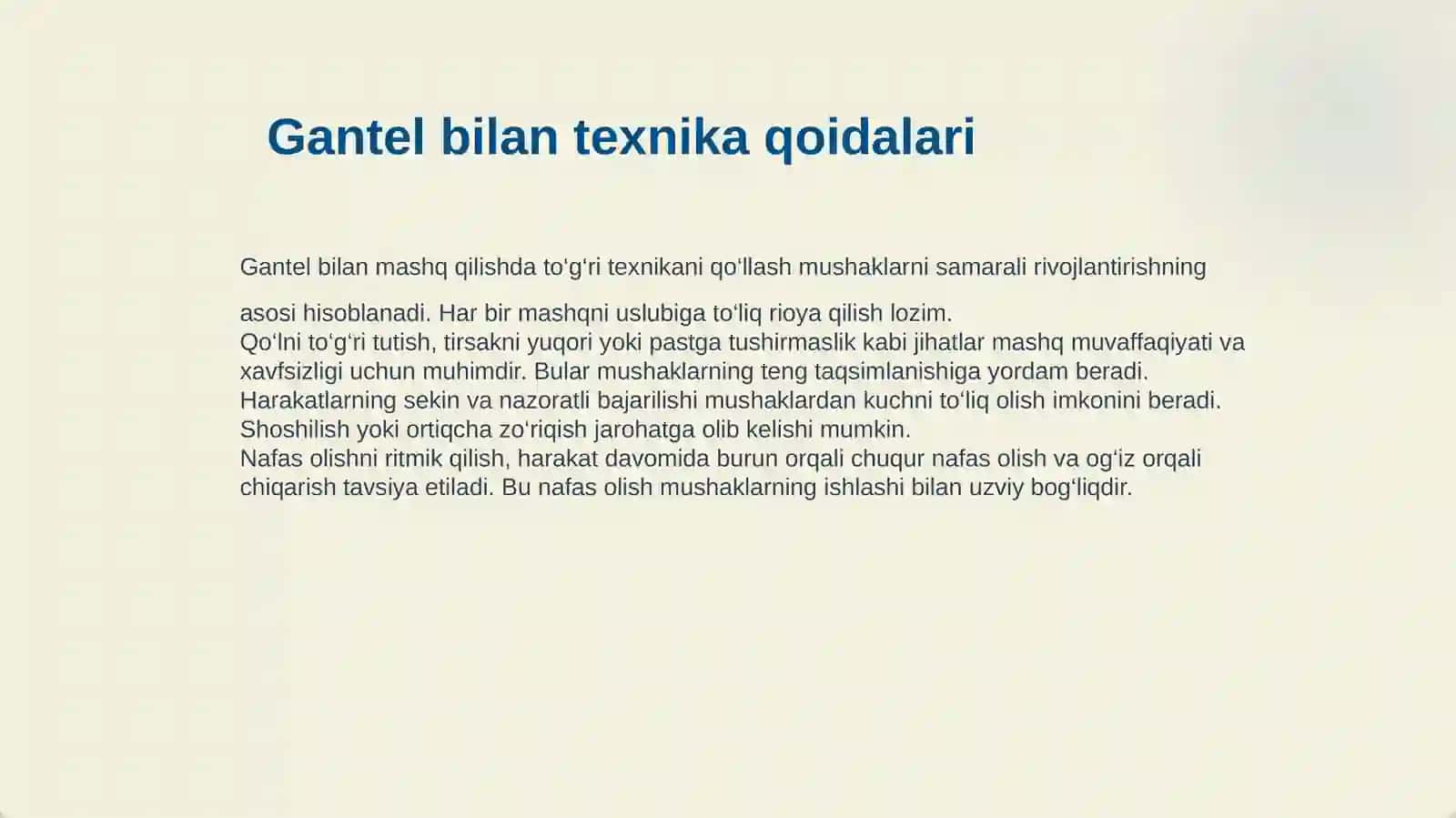 GANTELLAR BILAN MASHQ BAJARISH 4