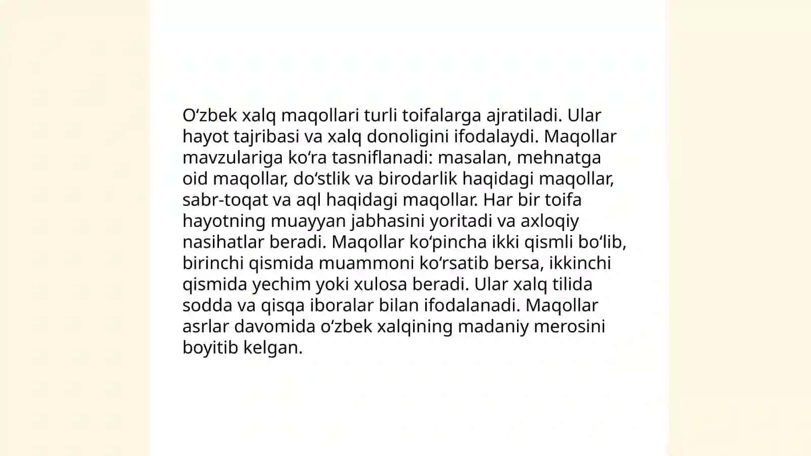 Gulxaniyning "Zarbulmasal" asarida maqolalar tavsifi 4