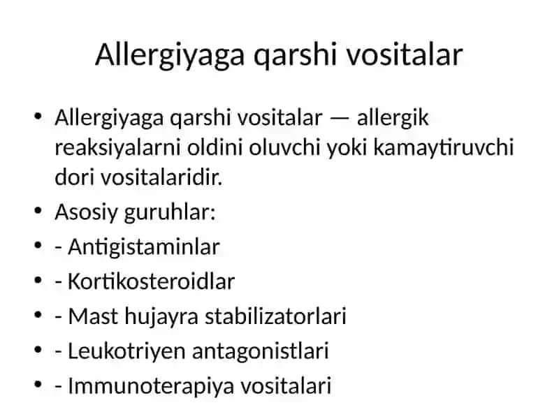 Allergiyaga qarshi vositalar 4
