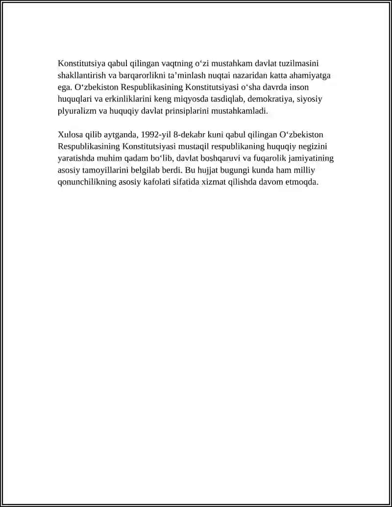 OʻZBEKISTON RESPUBLIKASI KONSTITUTSIYASI QABUL QILINISHI 4