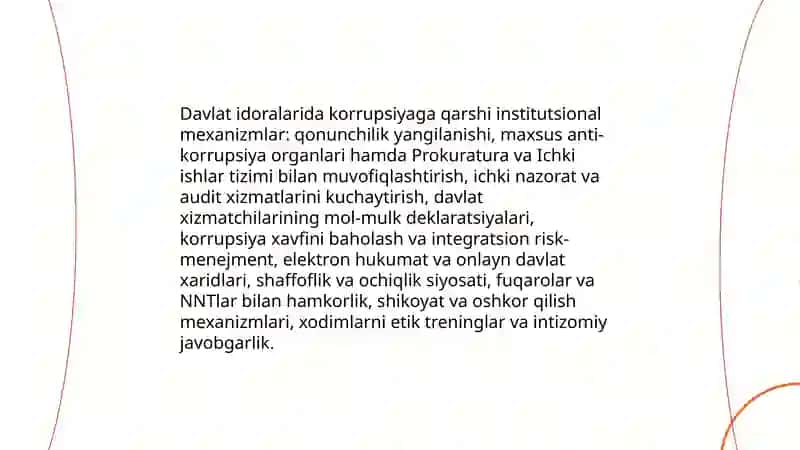 Oʻzbekiston Respublikasida karupsiyaga qarshi kurashish 4