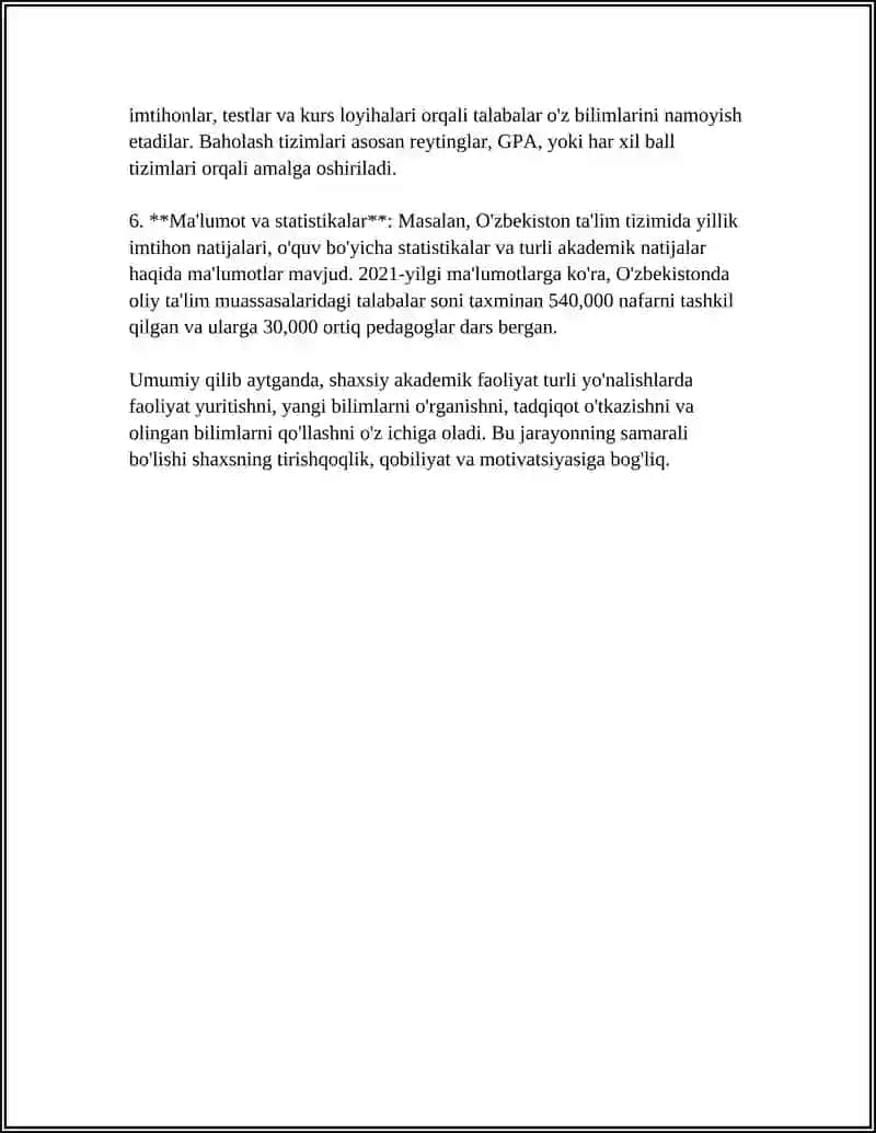 SHAXSIY AKADEMIK FAOLIYAT VA UNING MOHIYATI 4