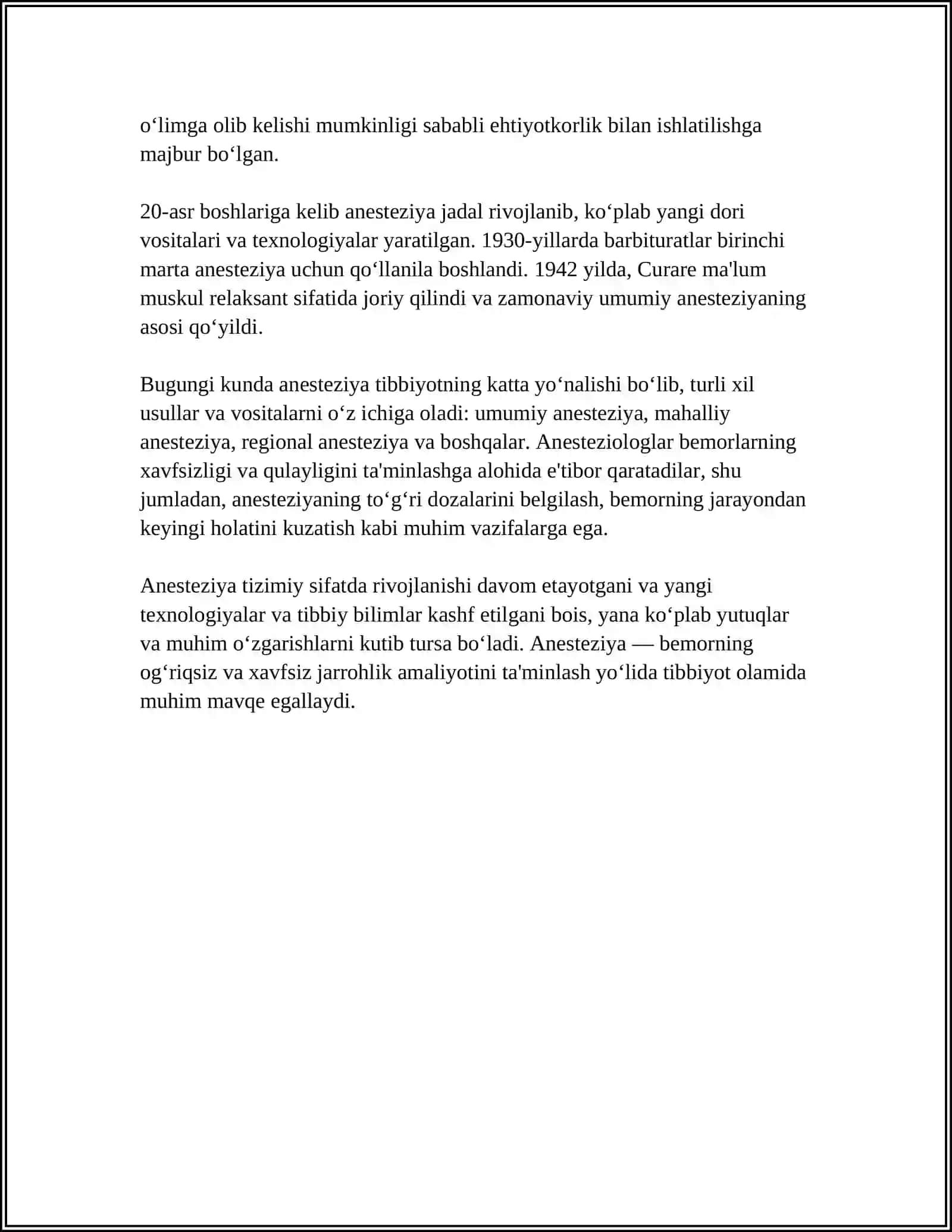 ANISTIZIOLOGIYA VA RENIMATALOGIYANING ASOSIY MASALALARI 4