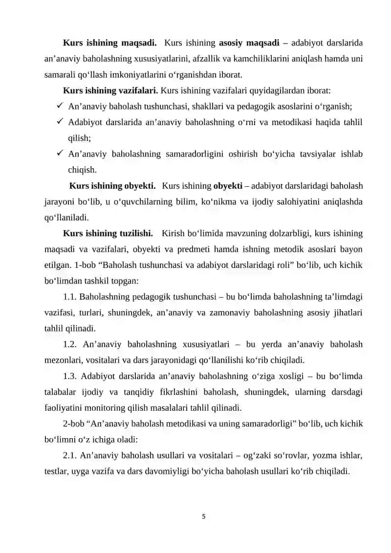 ADABIYOT DARSLARIDA AN’ANAVIY BAHOLASHGA XOS XUSUSIYATLAR 4