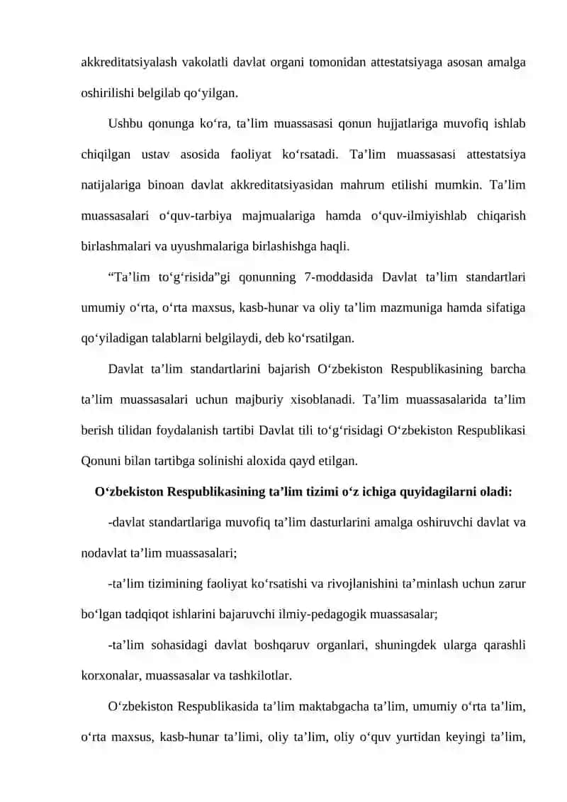 "O‘zbekiston Respublikasining maktabgacha ta’lim va tarbiya to’g’risidagi qonuni" 4