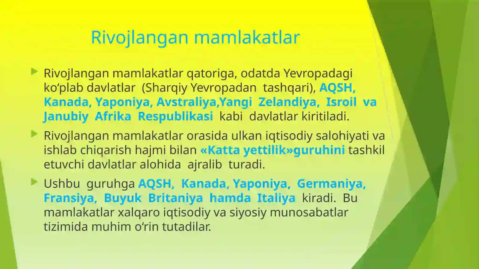 Jahon mamlakatlarining iqtisodiy rivoyati 4