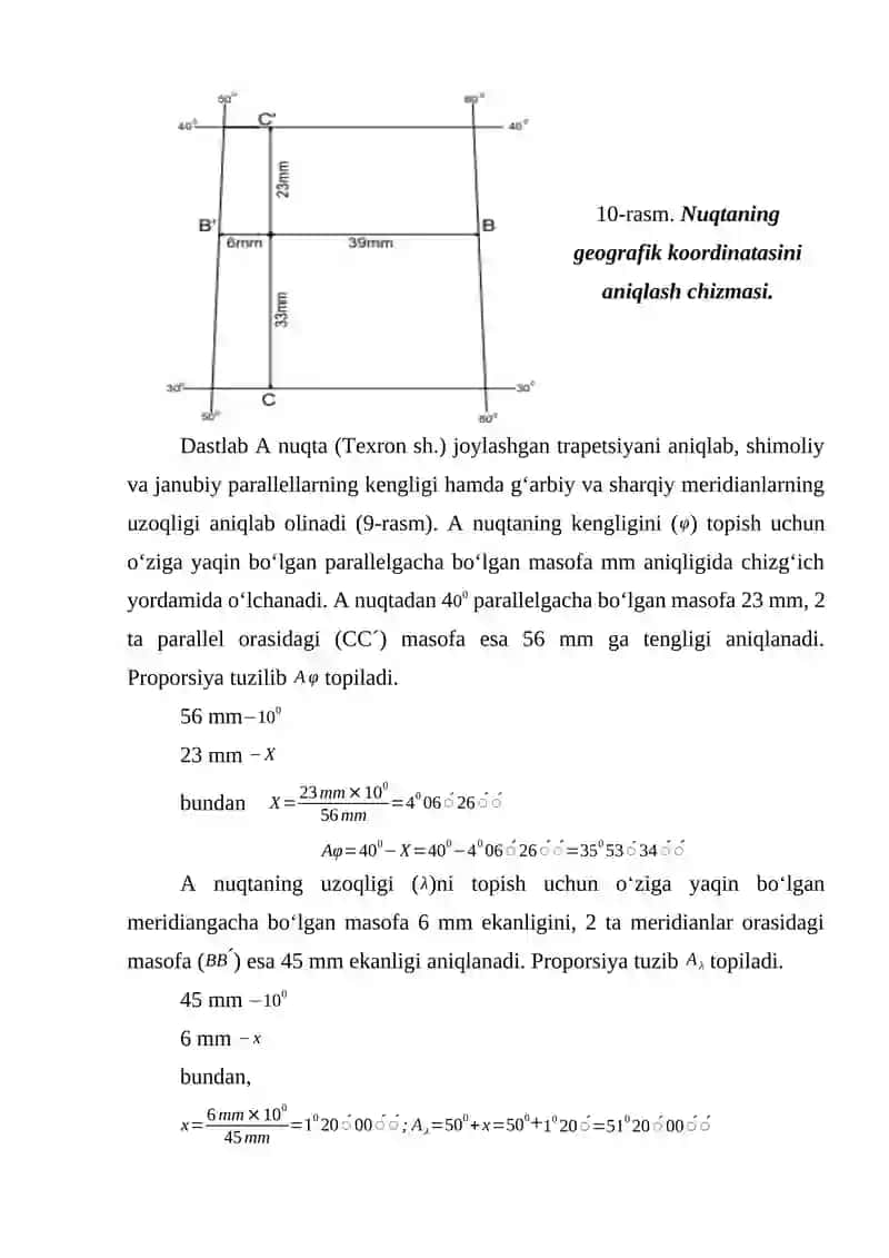Kartografik proyeksiyalardagi xatoliklarni aniqlash 4