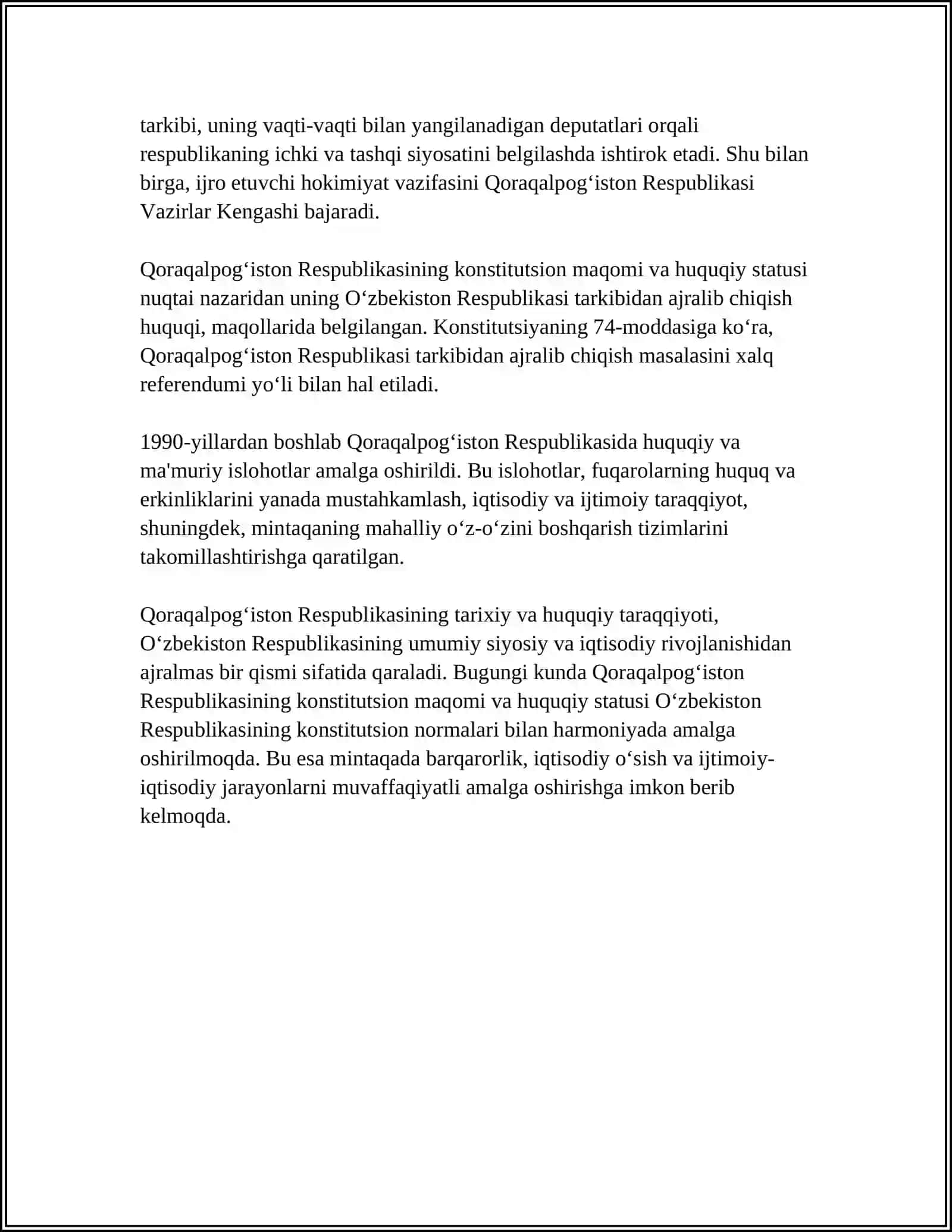 MUSTAQILLIK YILLARIDA QARAQOLPOQISTON RESPUBLIKASI 4
