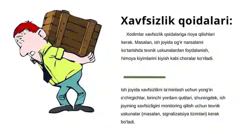 Ish о‘rnini tashkillashtirishning talablari. 4