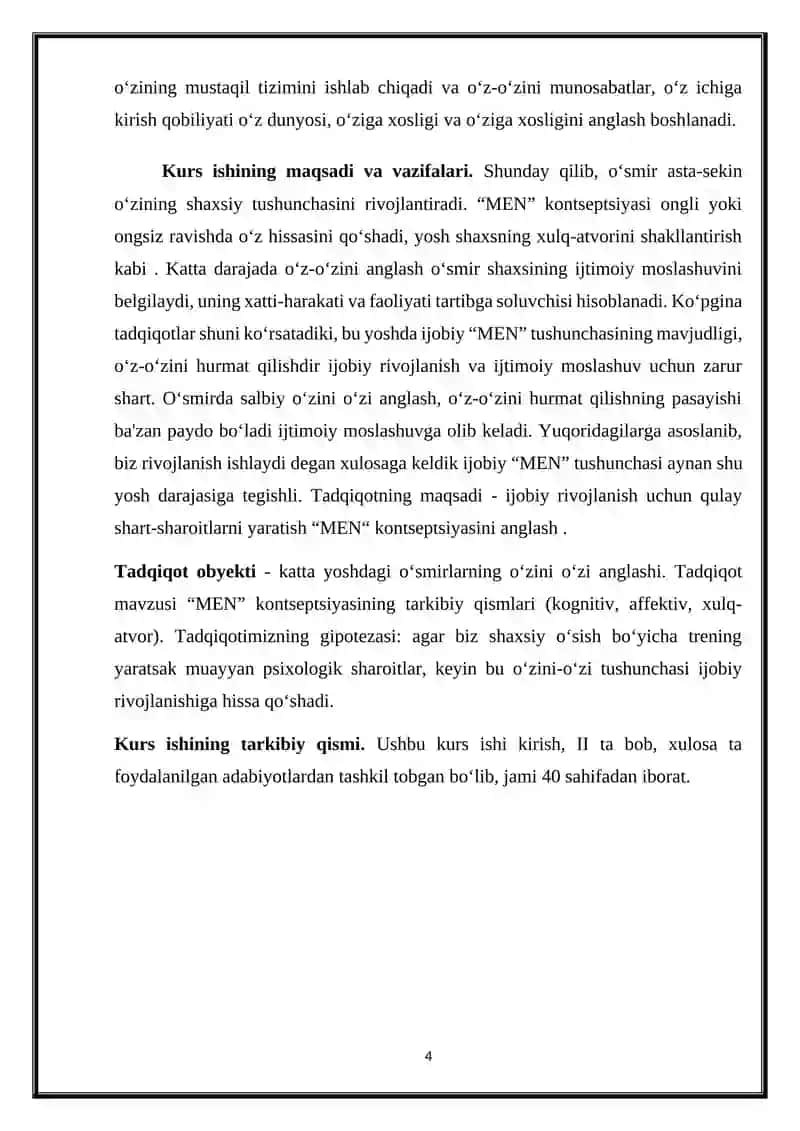 SHAXSNING O‘ZINI-O‘ZI ANGLASHI VA “MEN” KONSEPTSIYASI 4