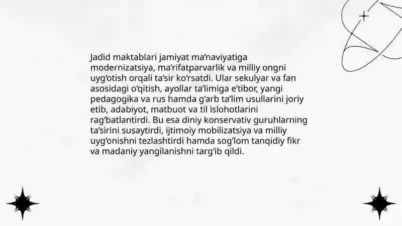 Jadid manifat parvarlarining olka ijtimoyi manaviy hayotida tutgan orni 4