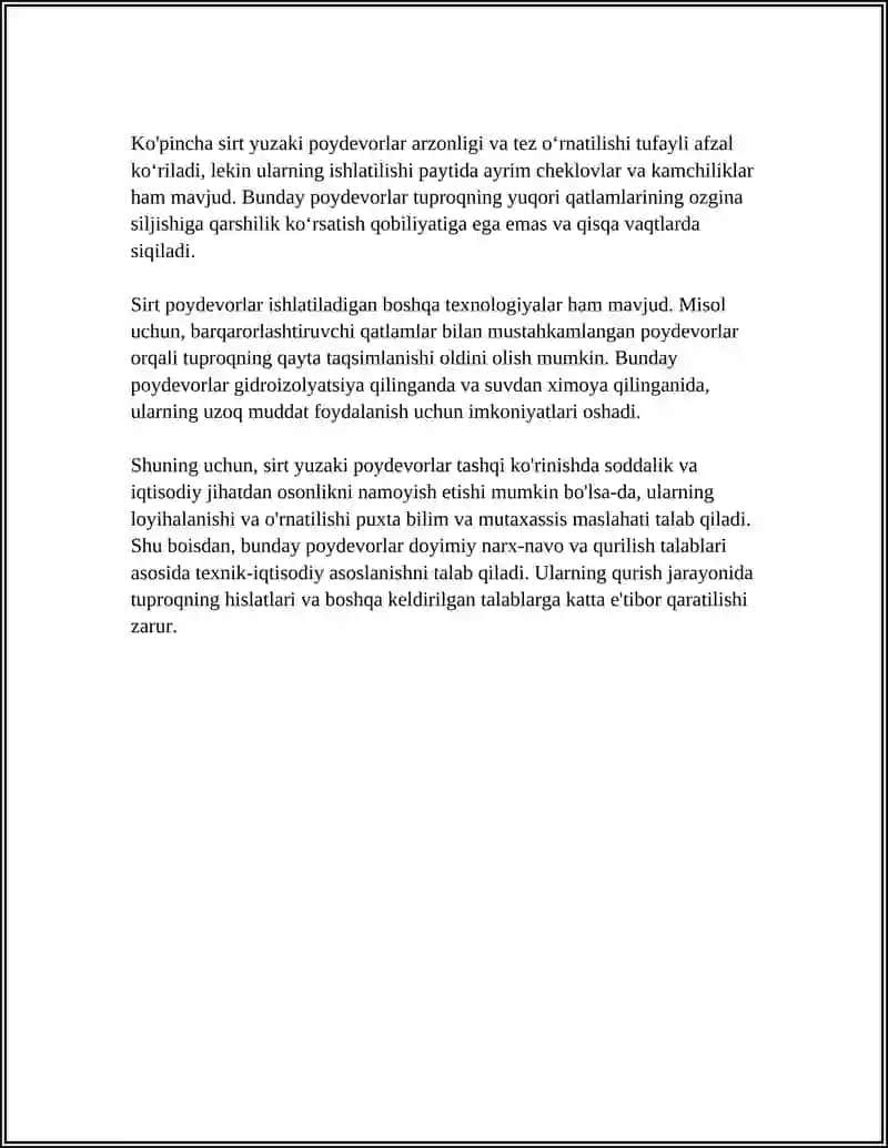 POYDEVORLARNING ASOSIY TURLARI 4