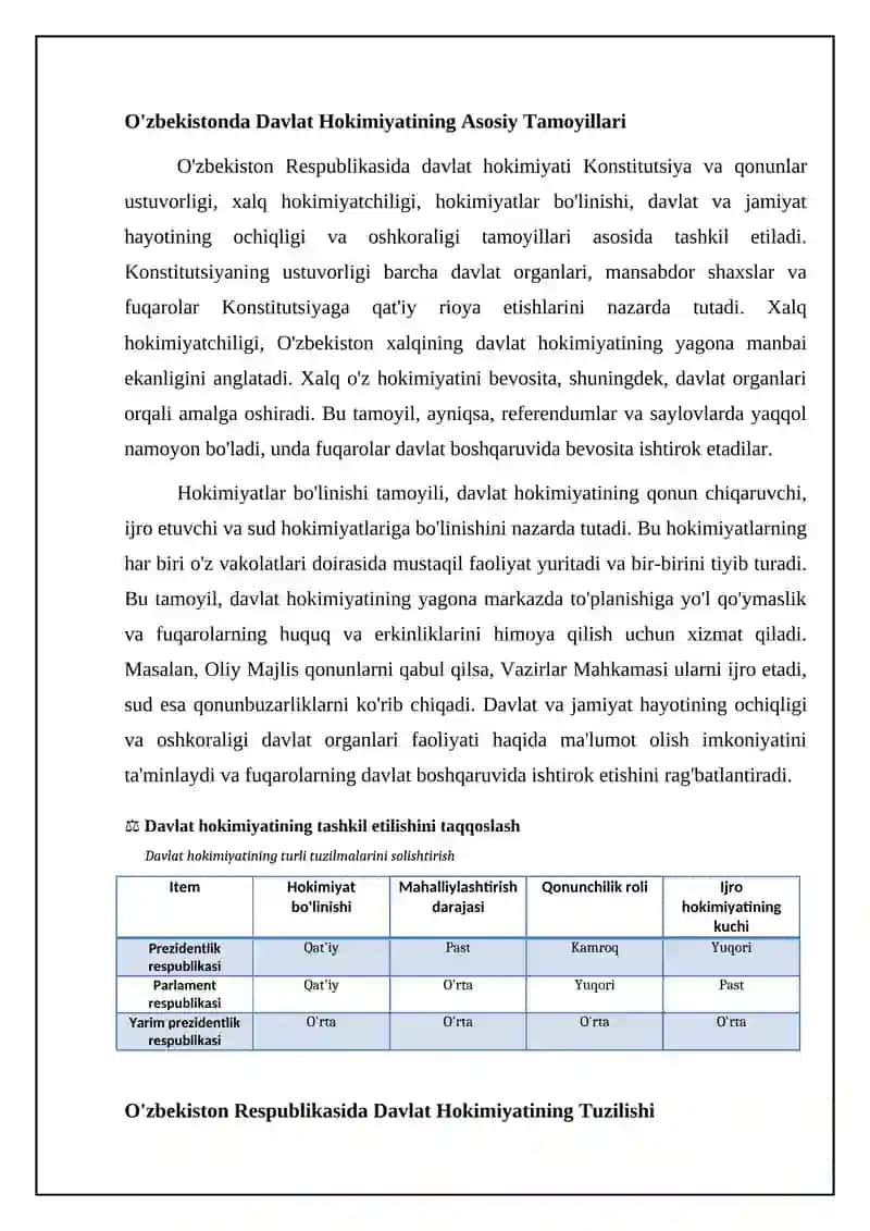 Davlat hokimiyatining tawkil etiliwi 4