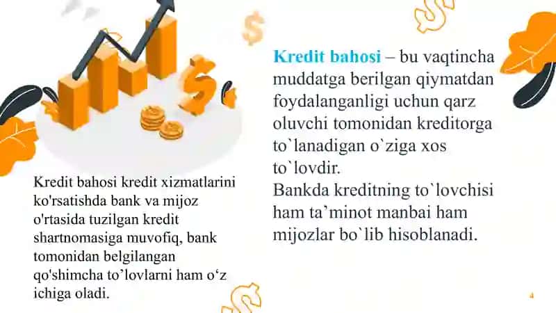Kreditning bahosi va unga ta’sir qiluvchi omillar 4