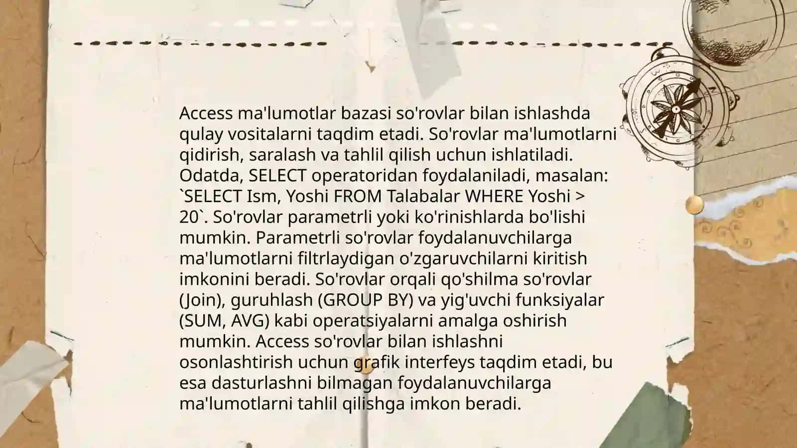 MS Accessda ma'lumotlarni berilgan shablon boʻyicha izlash va qayta ishlash 4