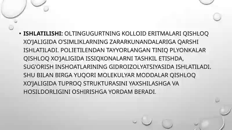 Koloid sistemalarni dializ yo’li bilan tozalash. Gemodializni o‘tkazishda kimyoning ahamiyati 4