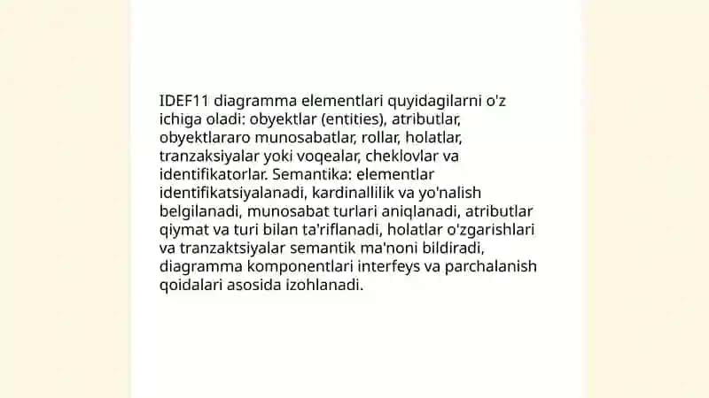 IDEF 11, IDEF 12, IDEF 13, IDEF 14 metodologiyasi 4