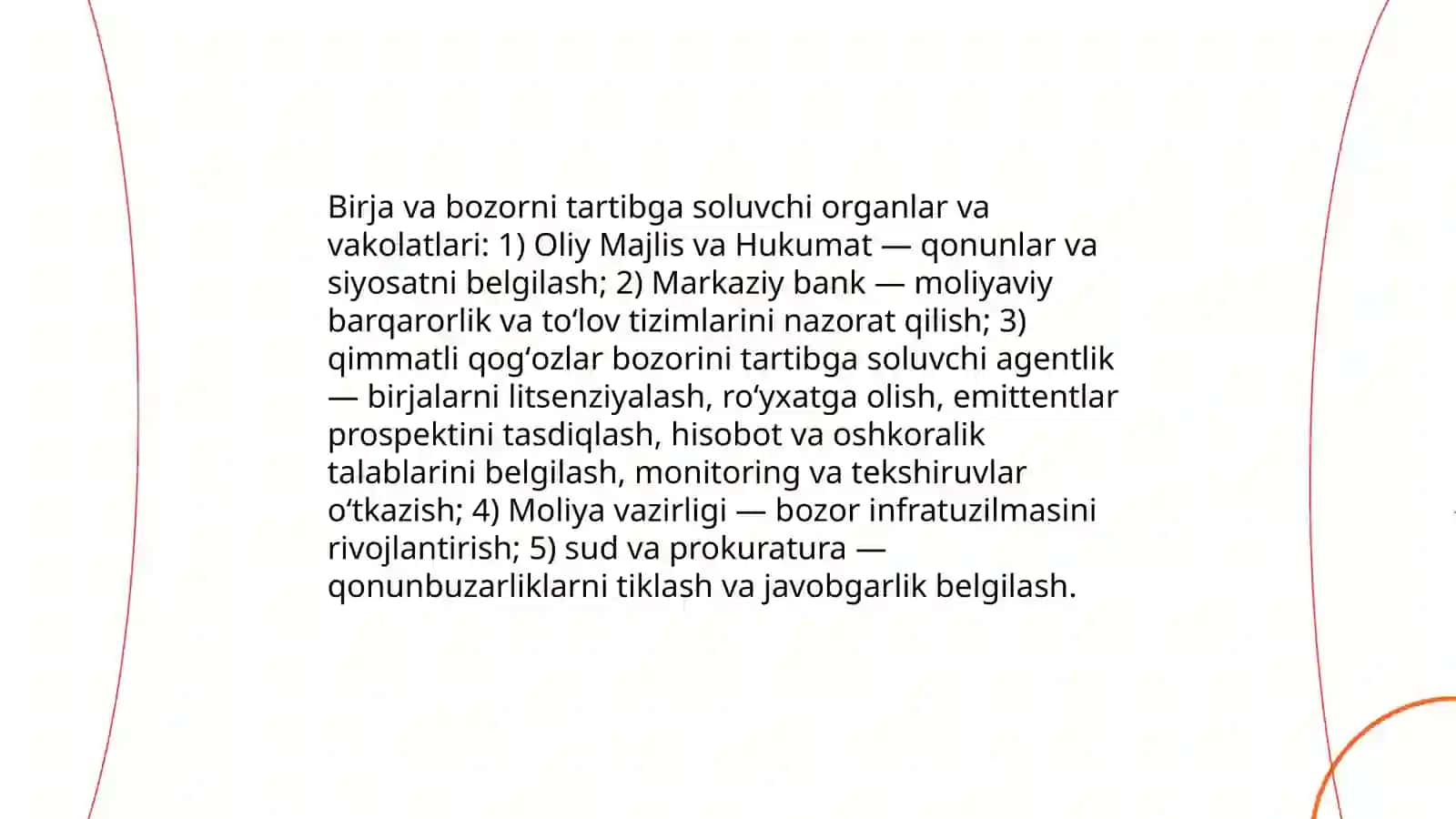Qimmatli qogʻozlar va birjalar faoliyatini huquqiy tartibga solinishi 4