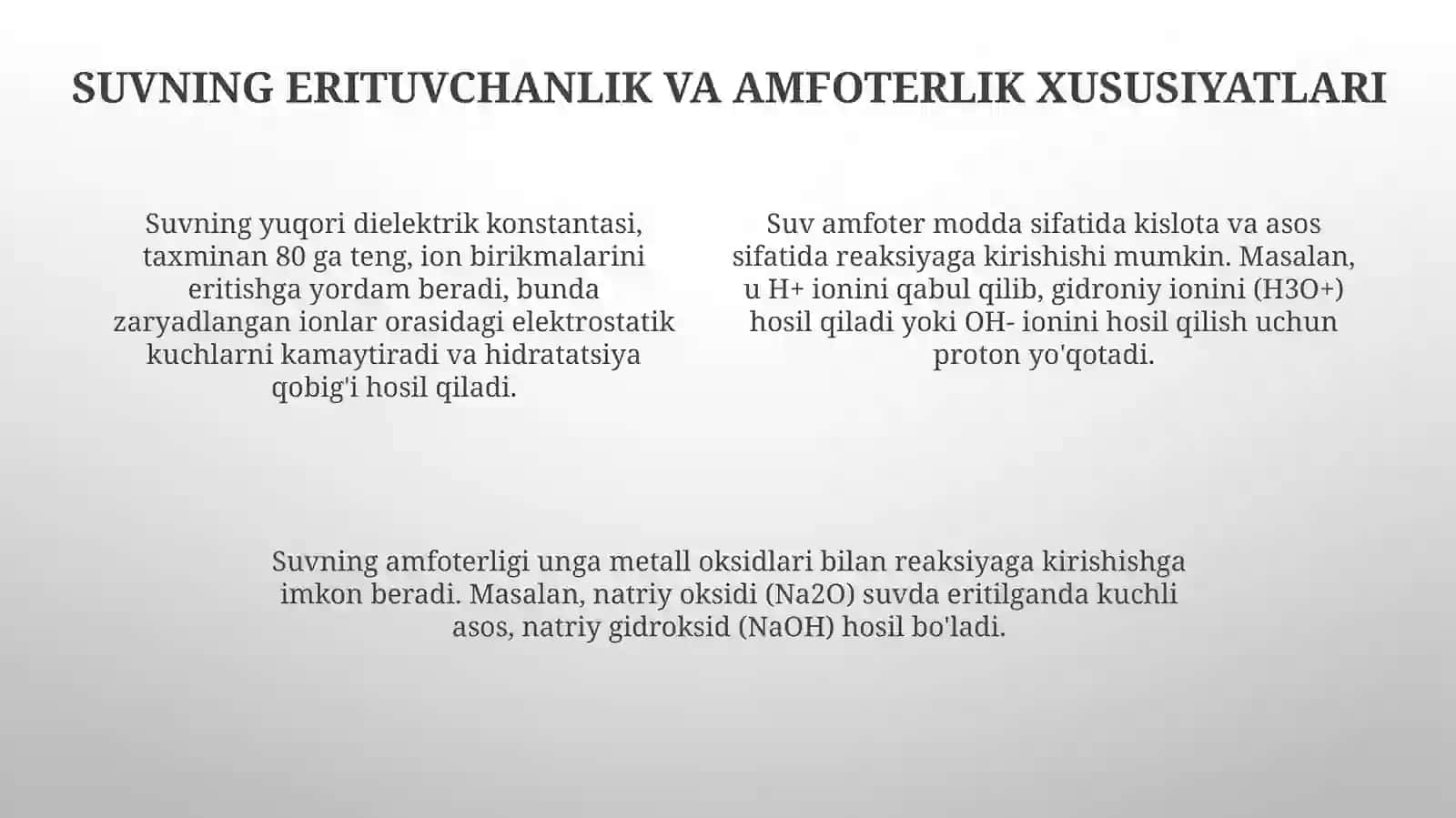 Suvning kimyoviy xossalari 4
