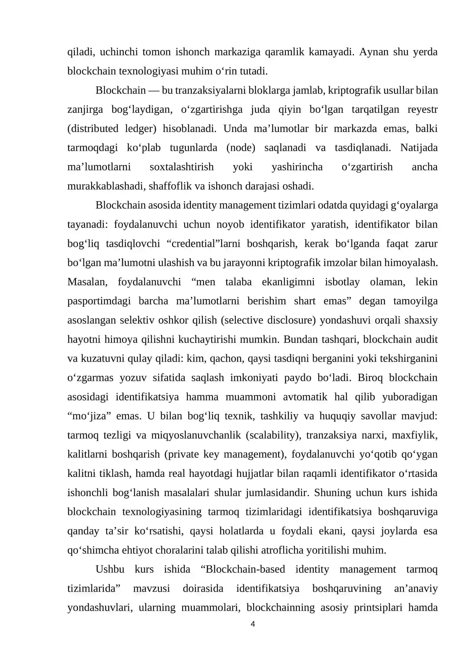 Blockchain-based identity management tarmoq tizimlarida 4