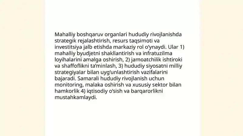 Hududiy tengsizlikni aniqlash va kamaytirish strategiyalari 4
