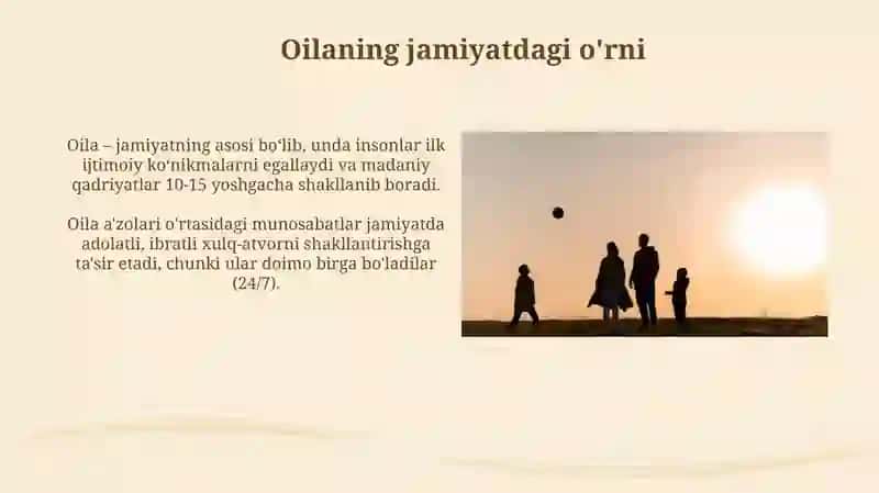 Oilaning jamiyatdagi o'rni 4