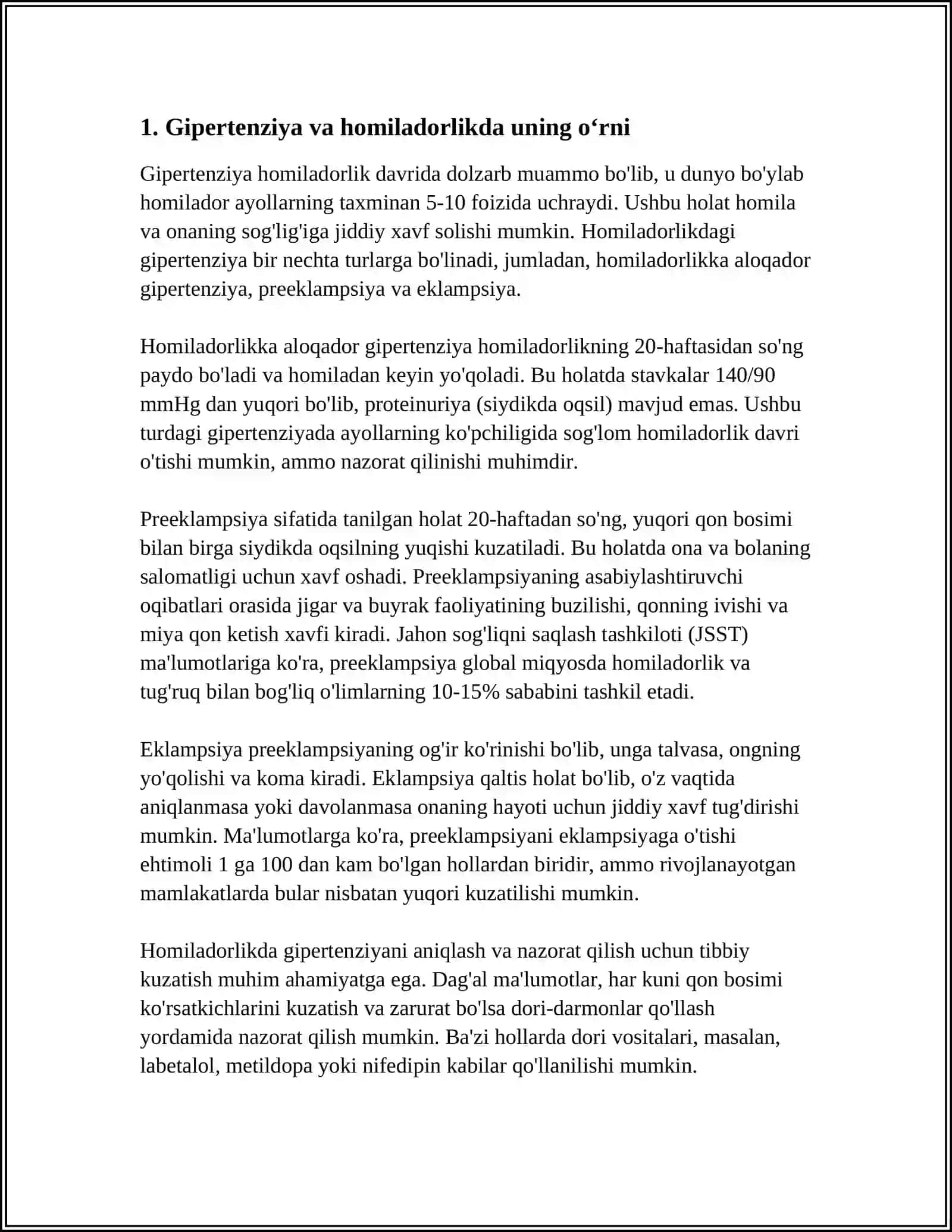 GIPERTENZIV SINDROM, PREEKLAMPSIYA, EKLAMPSIYA DAVOLASH ISHI 4