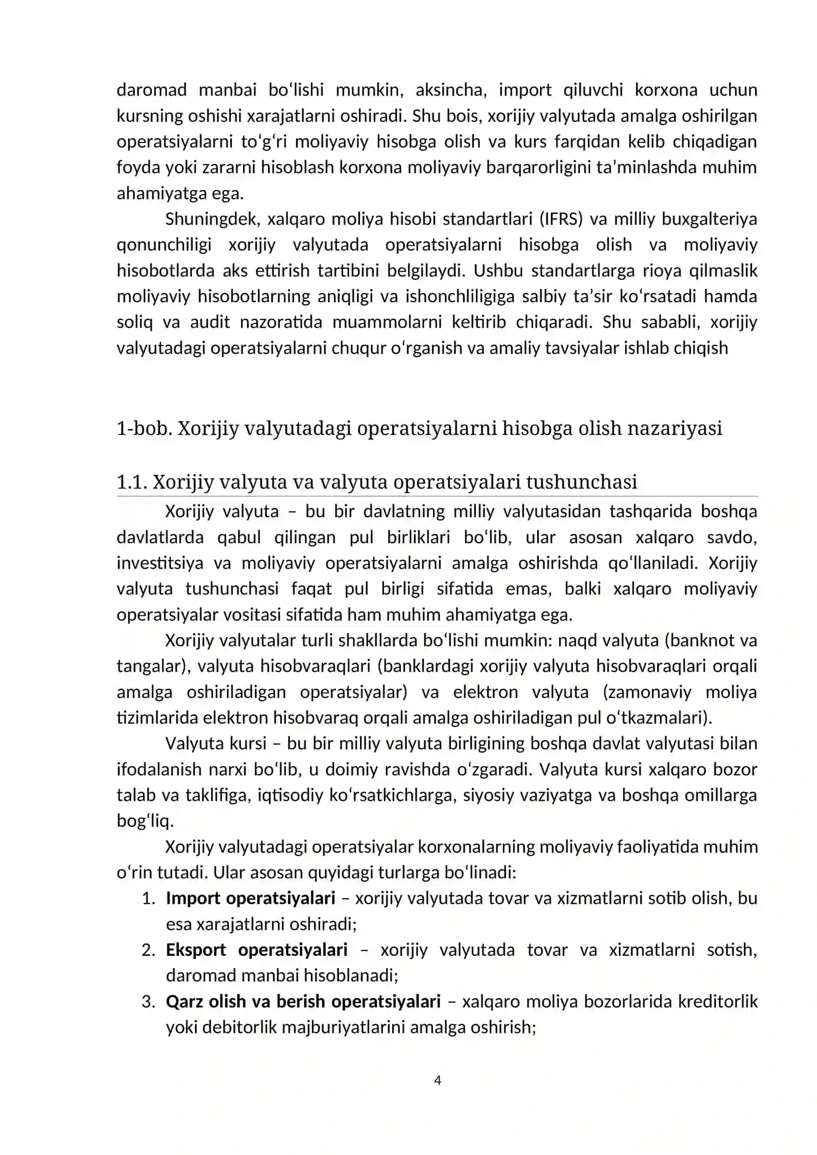 Xorijiy valyutadagi operatsiyalarni hisobga olish va moliyaviy hisobga aks ettirishning xususiyatlari 4