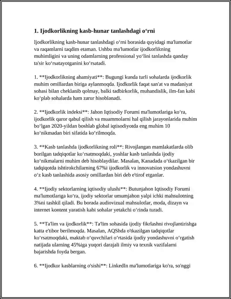OQUVCHILARNI IJODKORLIK QOBILYATLARINI RIVOJLANTIRISH ORQALI KASB -HUNARGA YO'NALTIRISH REFERAT 4