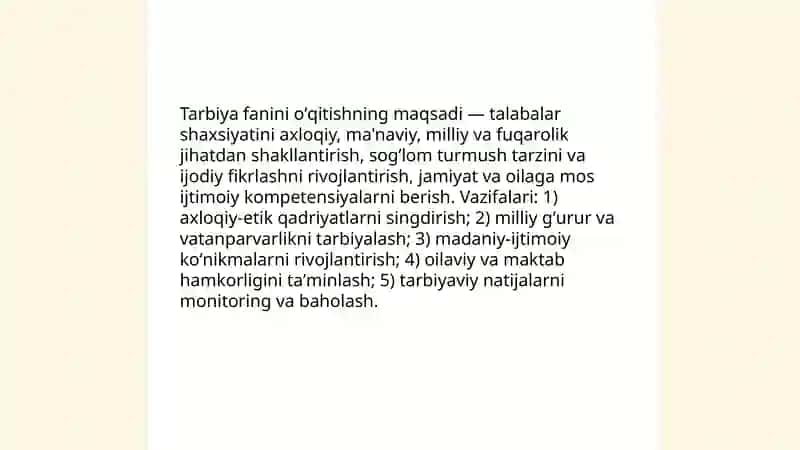 Tarbiya fanini oʻqitishning konseptual asoslari 4