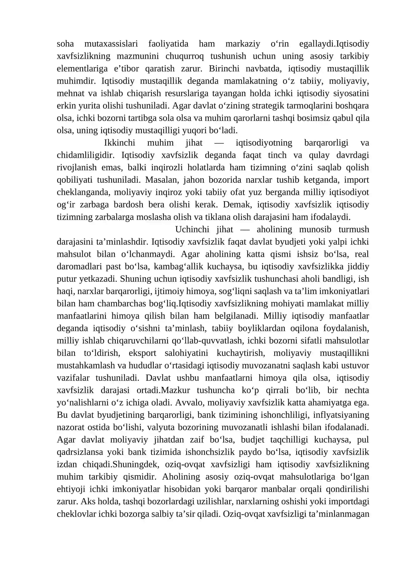 Mamlakatimizda iqtisodiy xavfsizlikni ta’minlash yo‘llari 4